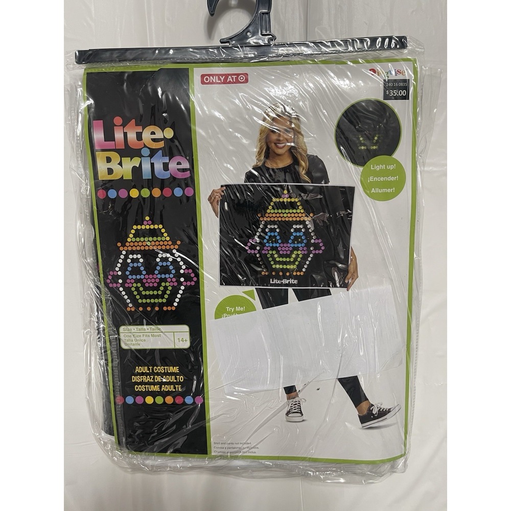 Hasbro LITE-BRITE Adult Halloween Costume One Size Fits Most - NEW!